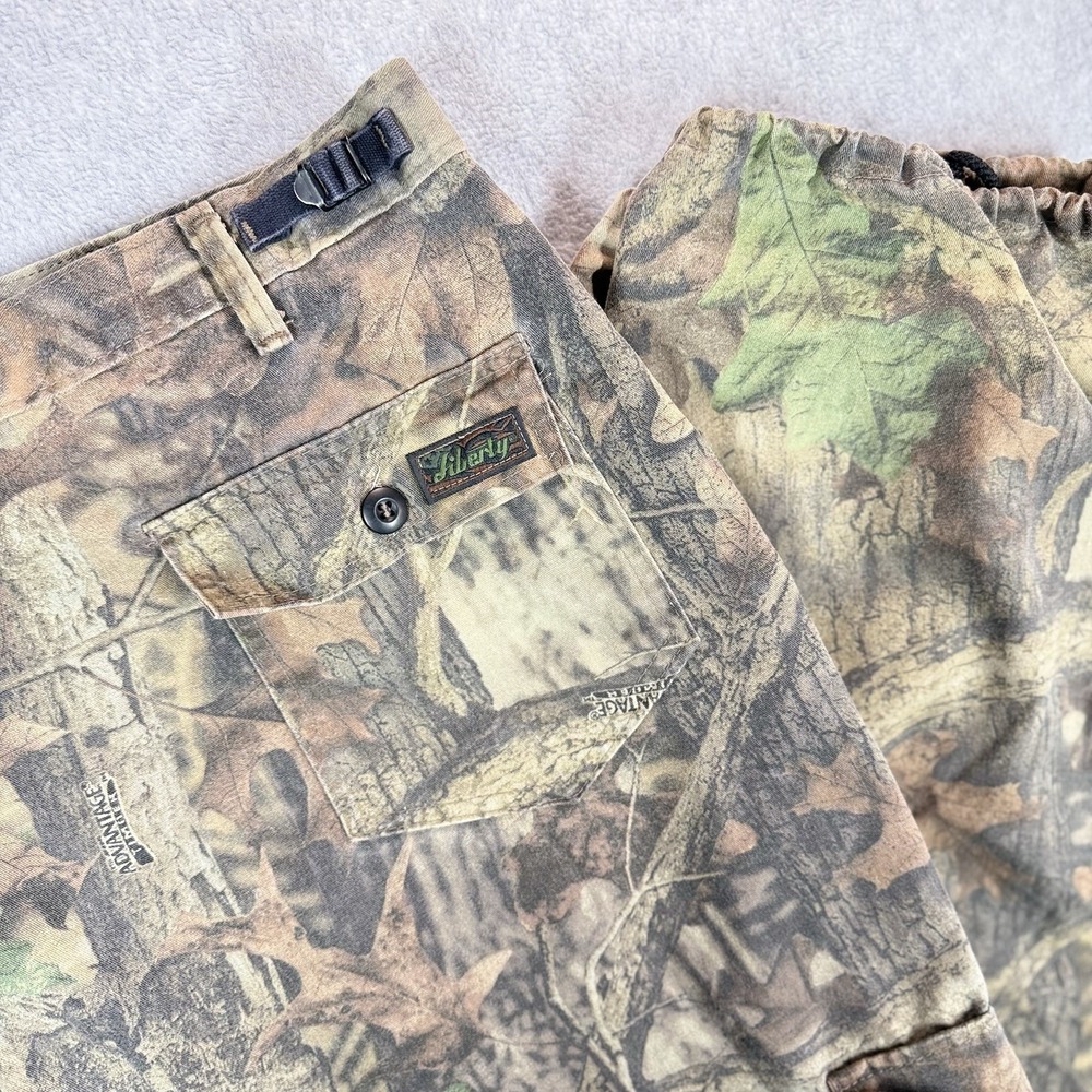 Vintage Liberty Camo Pants Mens 3XL 50x32 Advantage Timber Cinch Waist‎ USA MADE